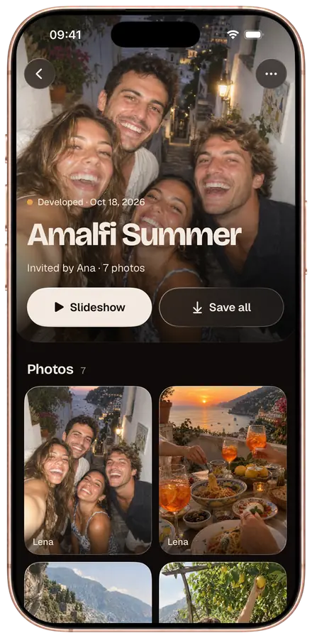 A developed album with every guest’s photos and their names