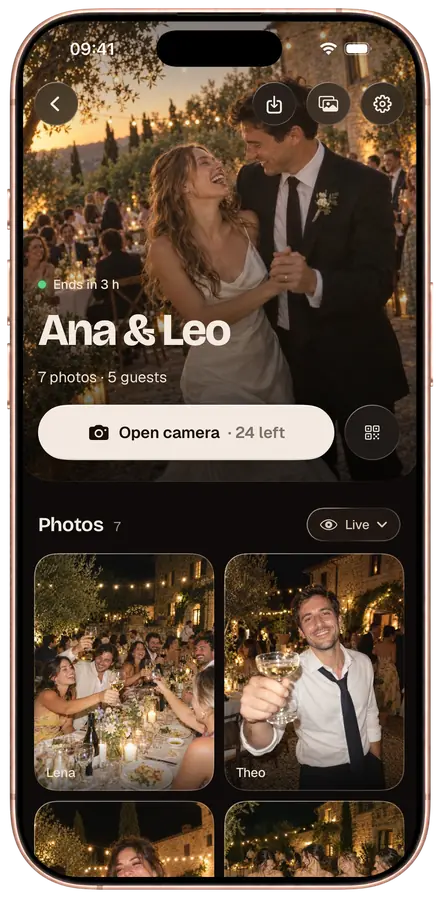 A film page in the PlusOne app: the film Sommerfest with its live photos